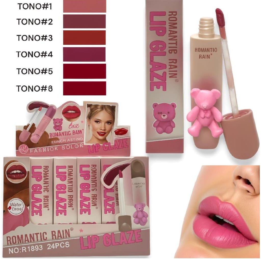 LABIAL LIQUIDO GLOSS GLAZE FASHION COLOR DE OSITO (R1893)