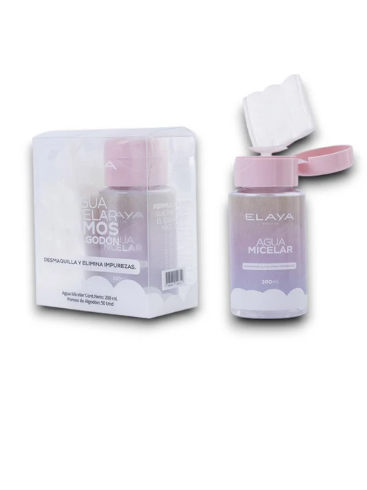 ELAYA AGUA MICELAR + POMOS DE ALGODON (ESC007)