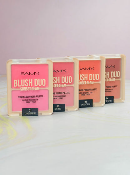 DUO DE RUBORES 2 EN 1 CREMA Y POLVO SAMY 
