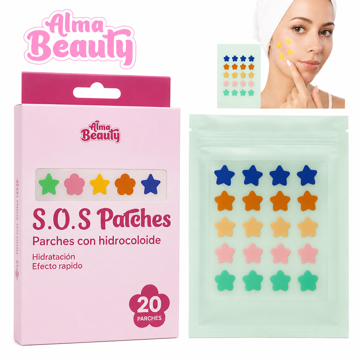 ALMA BEAUTY PARCHES PARA EL ACNE CON HIDROCOLOIDE ABM-029