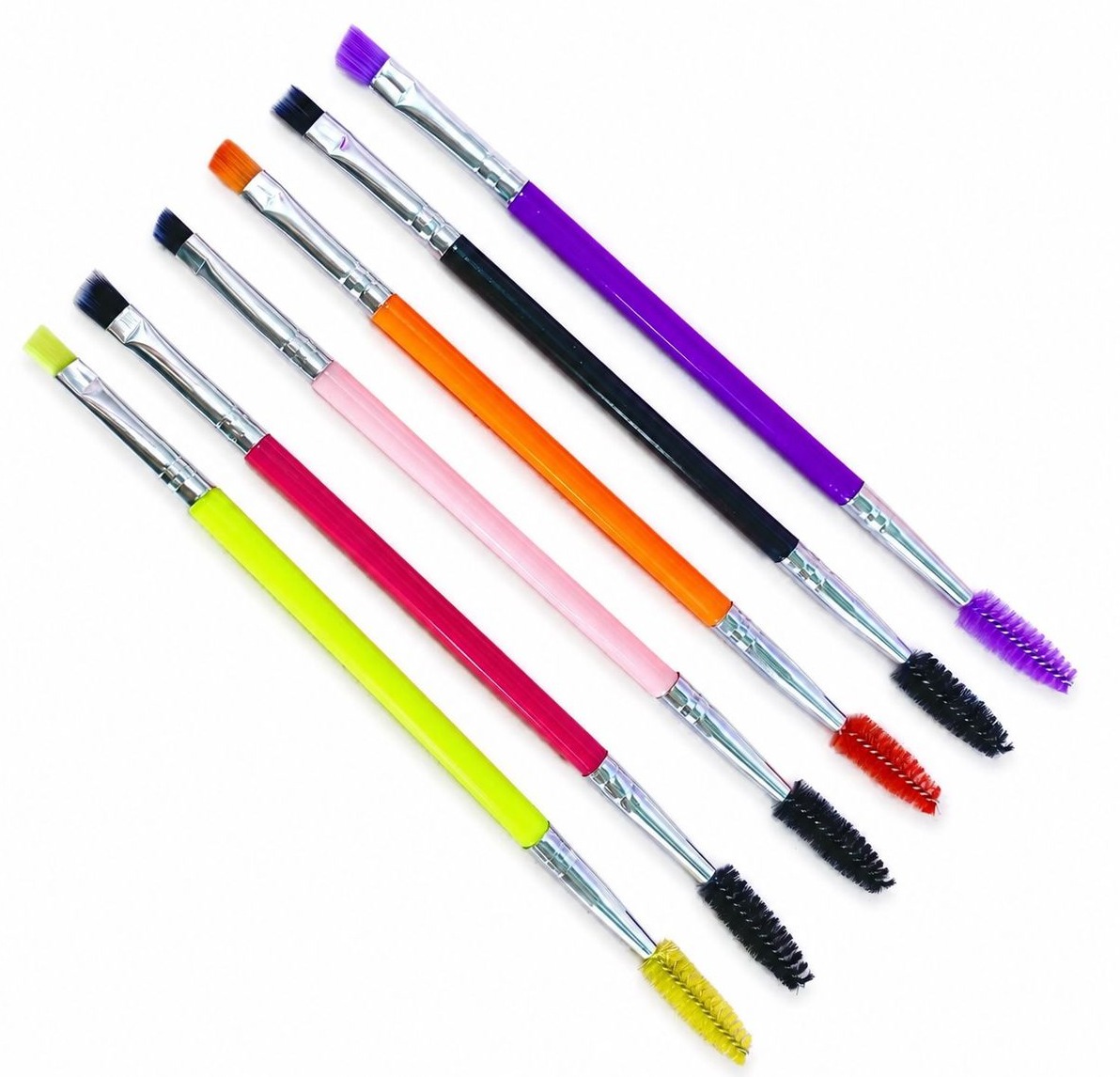BROCHA DOBLE PARA CEJAS COLORES NEON X1